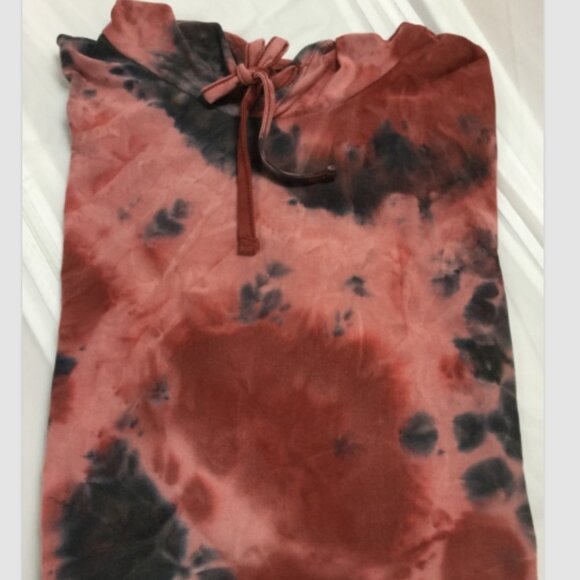 Derek Heart Women Siz M Athleisure Hoodie Sweatshirt Top Pull-On Gray Peach Rose - Picture 3 of 5